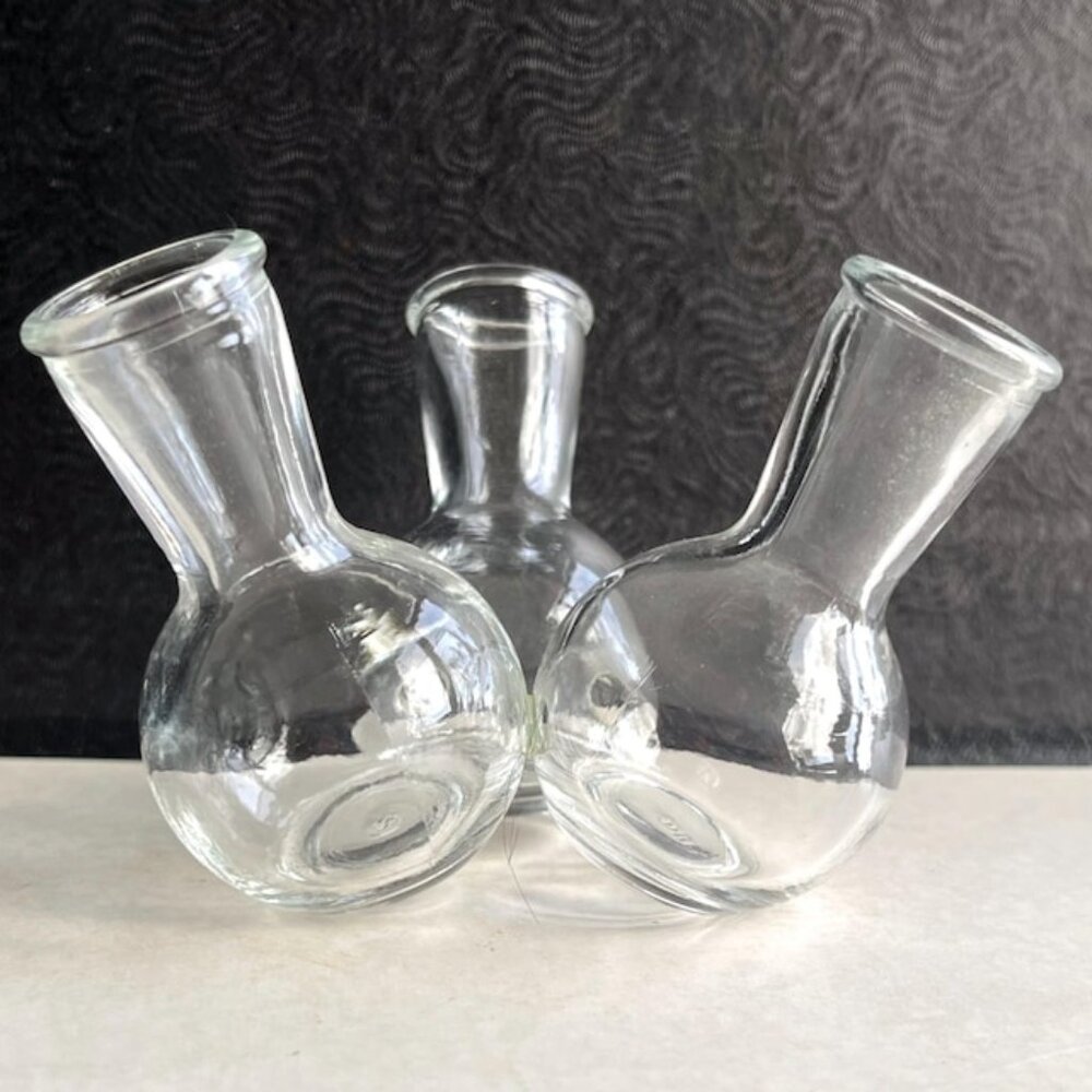 Vintage Glass Two-3 Cluster Bud Vase Propagation Station Flower Arrangement BHW